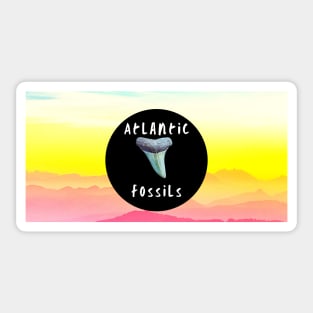 Nautical Sunrise Over the Mountains Light Blue Atlantic Fossils Shark Tooth Print Sticker